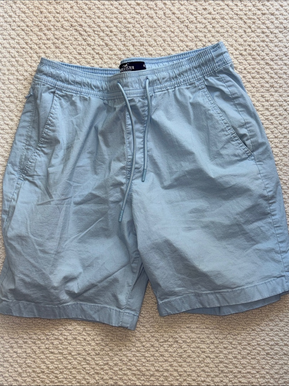 Hollister Men's Pale Blue Jogger Drawstring Shorts